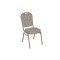 PATTERNED FABRIC WOOD VENEER FRAME STEEL STACKING ROUND BACK BANQUET CHAIR-PLAIN FRAME