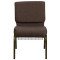 GOLD VEIN STEEL HEAVY DUTY CHURCH CHAIR CA117 WITH BOOK RACK-BROWN FABRIC