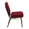GOLD VEIN STEEL HEAVY DUTY CHURCH CHAIR CA117 WITH BOOKRACK-RED FABRIC