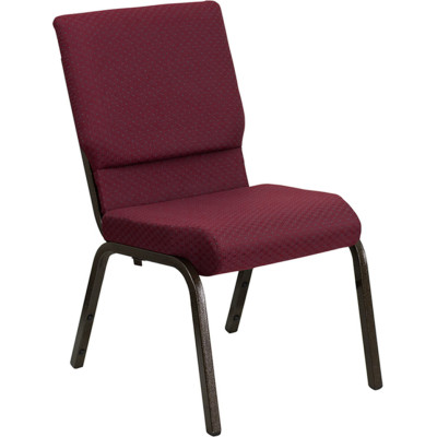 GOLD VEIN STEEL HEAVY DUTY CHURCH CHAIR CA117-RED PATTERNED FABRIC