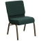 GOLD VEIN STEEL HEAVY DUTY CHURCH CHAIR CA117-GREEN PATTERNED FABRIC