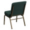 GOLD VEIN STEEL HEAVY DUTY CHURCH CHAIR CA117-GREEN PATTERNED FABRIC