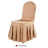 CHEAP CHAMPAGNE COLOR CHAIR COVER RUFFLED SILK DESIGN WITH BACK BOTTON