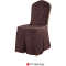 CHEAP BROWN COLOR CHAIR COVER RUFFLED SILK DESIGN WITH BACK BOTTON
