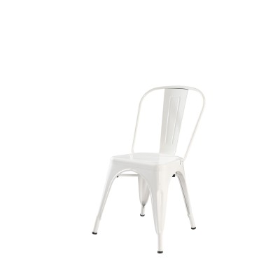 METAL FRAME TOP QUALITY STEEL BISTRO DINING CHAIR WHITE FINISHED