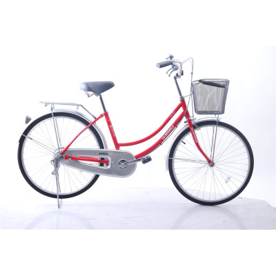 Factory 24 inch city steel  lady bike with basket