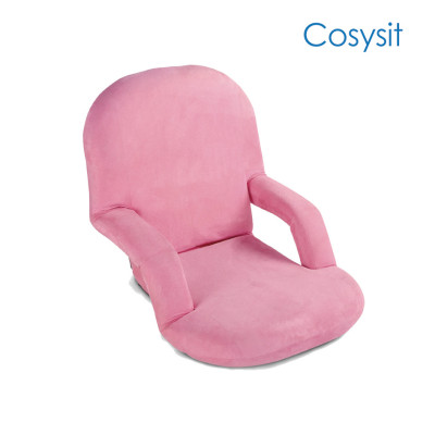 Cosysit pink suede folding reclining chair with armrest
