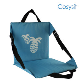 CosySit blue stadium beach mat pineapple print with extra straps