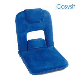 Cosysit suede blue folding chair with pillow