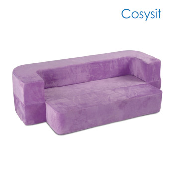 CosySit Purple Assembly Sofá plegable sin patas portátil