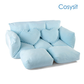 Cosysit 라이트 블루 신선한 바람이 접는 소파의 자 베개 모양의 심장
