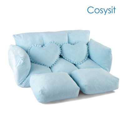 Cosysit Light Blue Fresh Breeze sofá cadeira dobrável com almofada em forma de coração