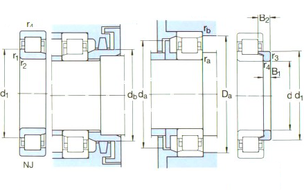 NJ424M roller bearing drawing