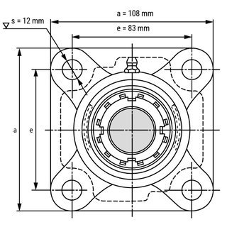 UkF206 bearing drawing