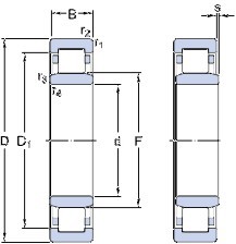 NU2238 bearing drawing