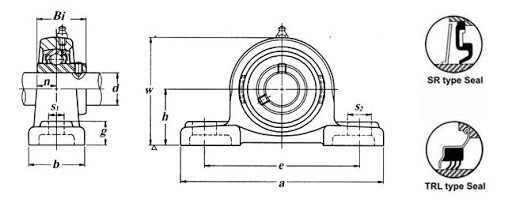 UCP205 bearing drawing