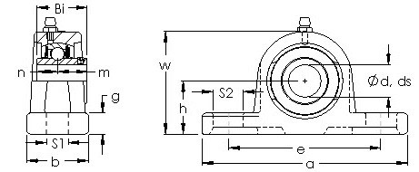 UCP206 bearing drawing