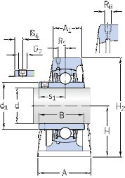 UCP208 bearing drawing