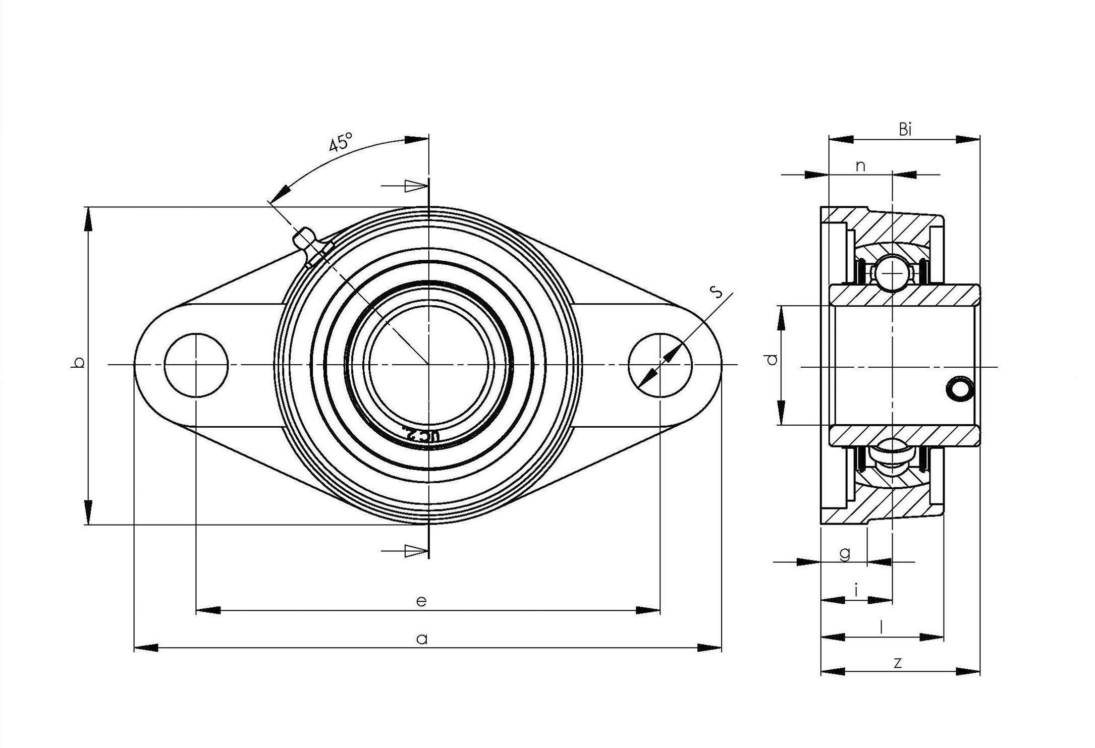 UCFL204 2 Bolts Flange Housed Bearing Unit 20mm SUNBEARING | Pillow ...