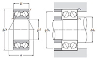 angular contact ball bearing drawing