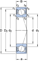 7205 bearing drawing