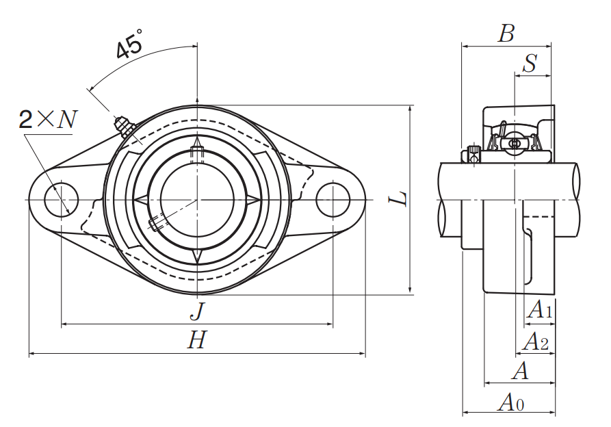 UCFL bearing drawing