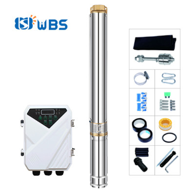 WBS DC brushless 2-inch solar pump with plastic impeller solar deep well pump