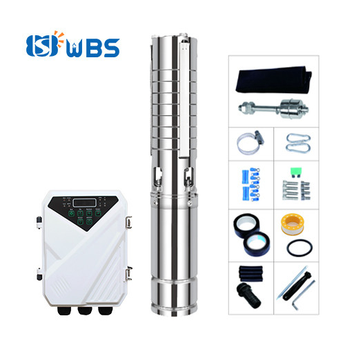 WBS 4" Solar Power Pump with S/S impeller Solar Submersible Bore Pump Irrigation Wholesale Price [4DSC Series]