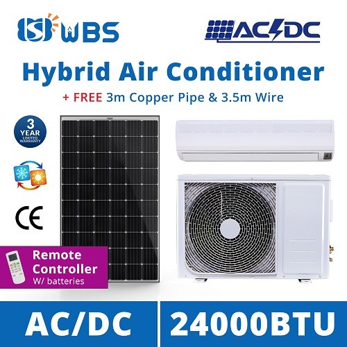 solar powered split system air conditioner AC/DC 24000 BTU solar powered air conditioner suppliers