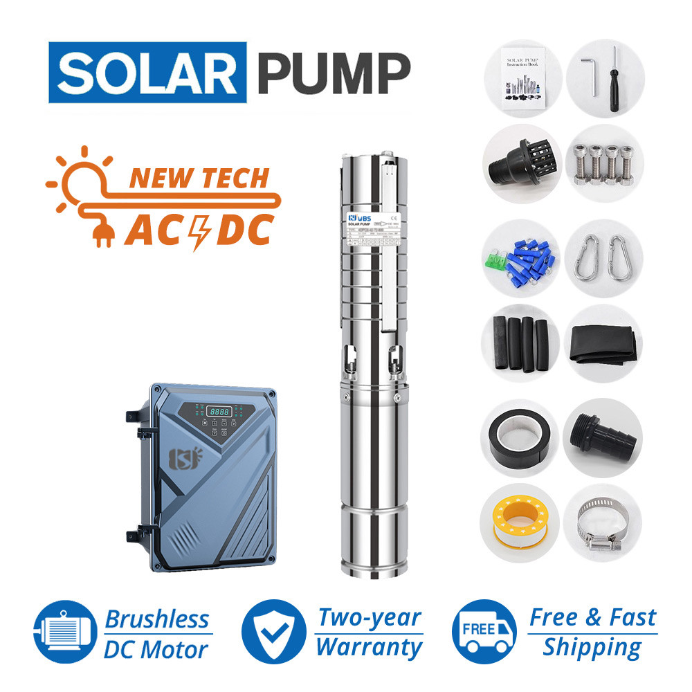 WBS AC/DC 4inch Solar Submersible Bore Well Pump Stainless Steel