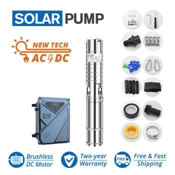 WBS AC/DC 4inch Solar Submersible Bore Well Pump Stainless Steel Impeller High Quality Durable