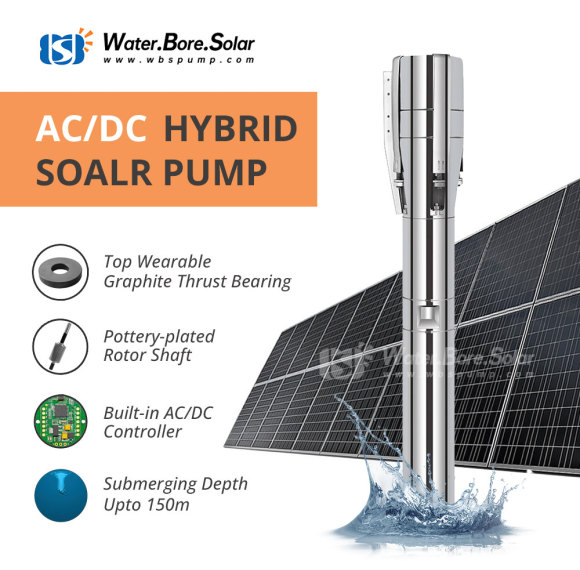 WBS 5inch AC/DC Solar Water Pump S/S Impeller Water-Filled Motor 4/5DFS28.2-58-2600
