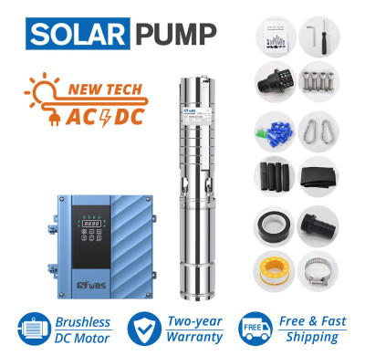 WBS AC/DC 4inch Solar Submersible Bore Well Pump Stainless Steel Impeller High Quality Durable