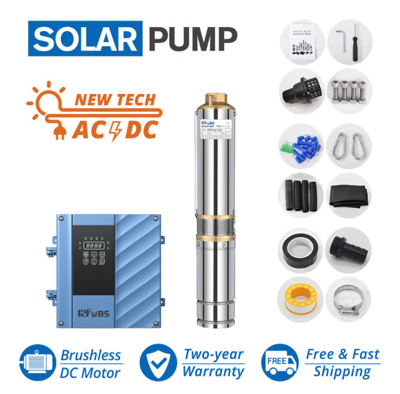 WBS 4inch AC/DC Solar Submersible Bore Well Pump Plastic Impeller High Quality Hybrid [DPC Series]