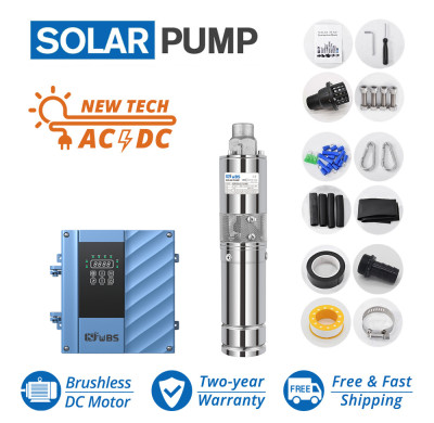 WBS AC/DC 3inch Submersible Solar Screw Bore Well Pump Stainless Steel