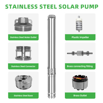 DIFFUL WBS 2”DC Solar Bore Pump Submersible Well 24V 200W 35m head Clean water Off Grid
