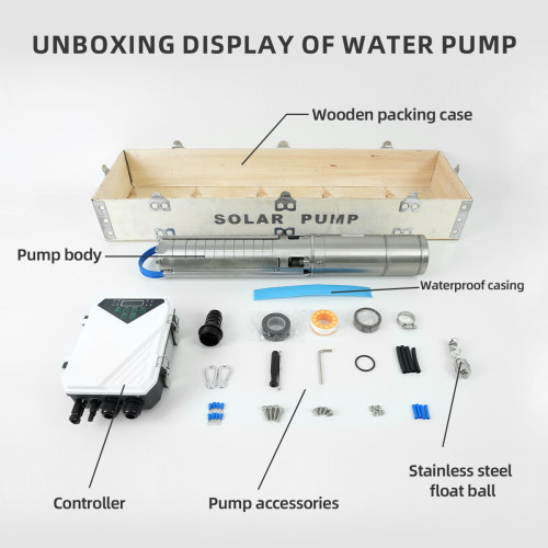 DIFFUL WBS 3" 400W 48V Solar Submersible Bore Water Pump 4.5m3/H 50m Deep Well Brushless
