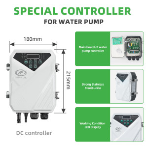 DIFFUL WBS 4inch DC Submersible Solar Water Well Pump 110V 1300W MPPT Controller Kit