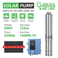 DIFFUL WBS 4" ACDC Hybrid solar water well pump 2200W Submersible 14m3/h 61GPM