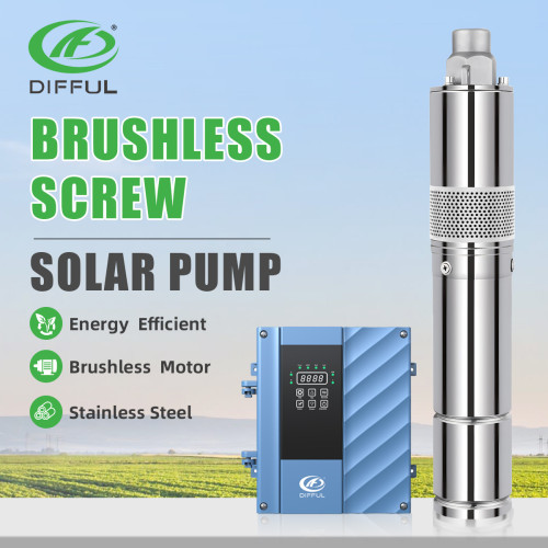 DIFFUL WBS AU STOCK 4" DC/AC Screw Well Solar Water Bore Pump 72V 750W Submersible 112m