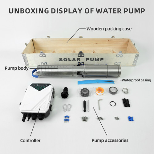 DIFFUL WBS 4" 400W Solar Bore Pump 3.5m3/h 50m Brushless DC Motor Submersible
