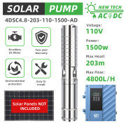 DIFFUL WBS Solar Well Pump kit,4inch 110V 1500W solar pump with mppt controller.