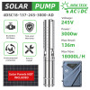 DIFFUL WBS 4" 4inch  AC/DC Solar Bore Well Pump 5.5HP 3KW 380V 3-Phase Hybrid Inverter 136m 18m3/h