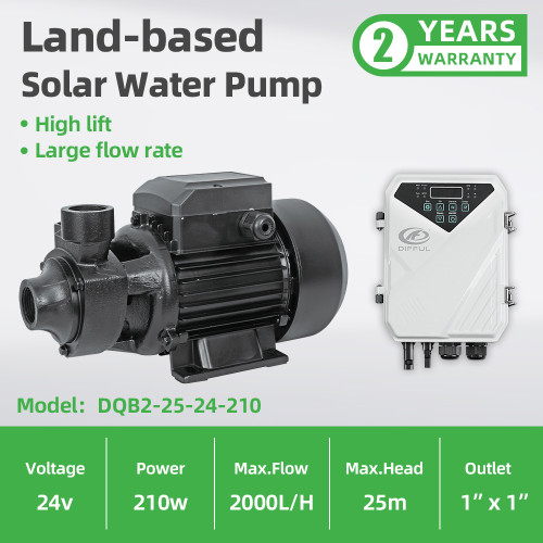 DIFFUL WBS 210W DC Solar Water Pump 2000L/H Peripheral Pump River Tank