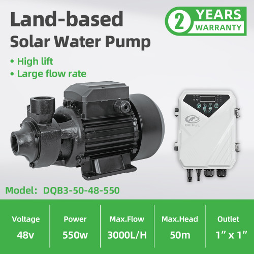 DIFFUL WBS DC Solar Peripheral Vortex Pressure Pump Clean Water 550W River Pond Offgrid