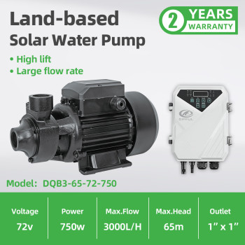 DIFFUL WBS DC Solar Peripheral Vortex Pressure Pump Clean Water 550W River Pond Offgrid