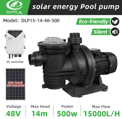 DIFFUL WBS 500w DC Solar Powered Pool Pump for Swimming Pool Variable-Speed Factory Price