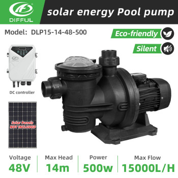 DIFFUL WBS Solar Swimming Pool Pump DC Off Grid Brushless 48V 500w 15m3/H + Controller