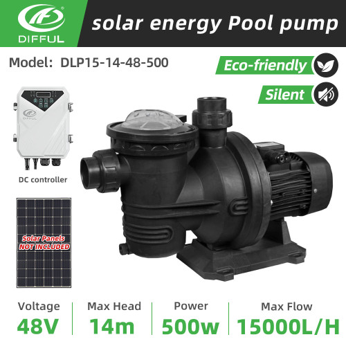 DIFFUL WBS Solar Swimming Pool Pump DC Off Grid Brushless 48V 500w 15m3/H + Controller