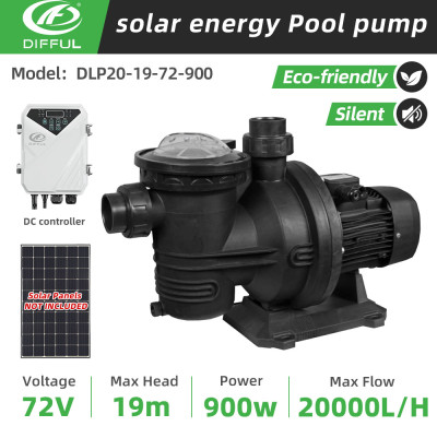 DIFFUL WBS Solar Pool Pump DC Off Grid System 900W 72V 20000L/H MPPT Controller